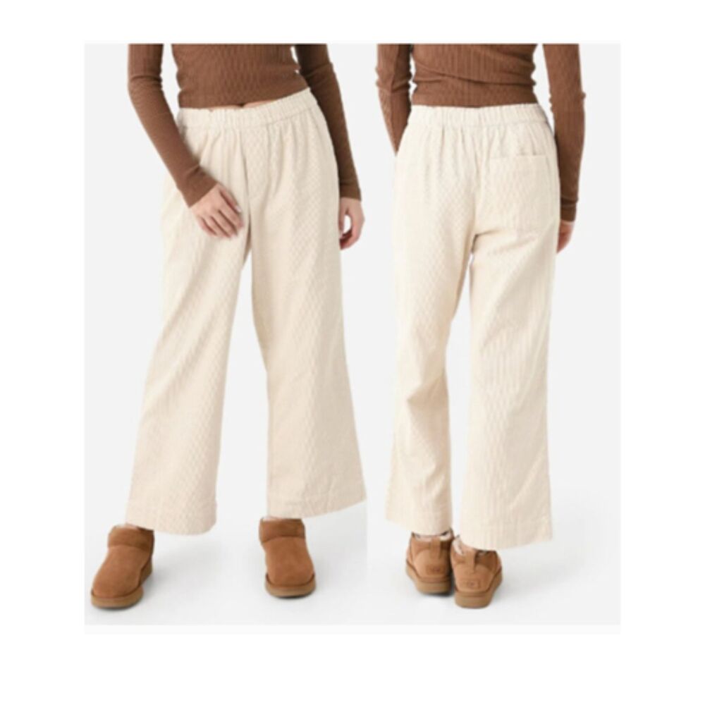 Birds of Paradis Trovata Cream Corduroy Wide Leg Pants Medium NWT Leona  Oat